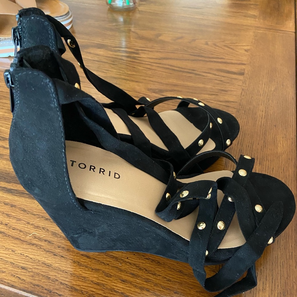 Torrid wedge shoes with ankle wrap